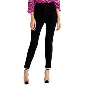 RACHEL Rachel Roy Denim Velvet Animal Print Skinny Jeans Black